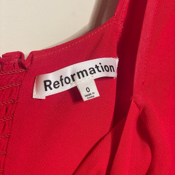Reformation Red Dress with Black Bow - Picture 6 of 8